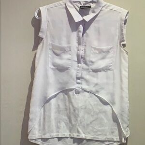 The Kooples White Sleeveless Button-Up Top